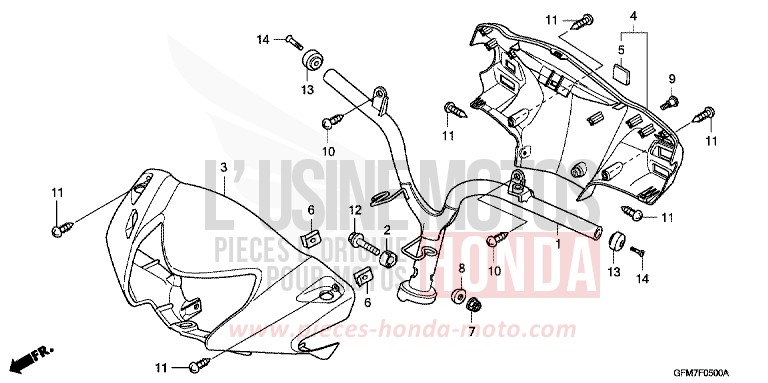 POIGNEE/REVETEMENT DE GUIDON de NHX 110 Lead CANDY LUCID RED (R264) de 2010